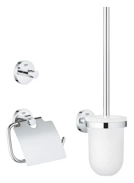 Set 3in1 accesorii Grohe Start 41204000, pe perete, metal, crom
