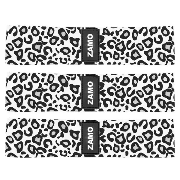 Set 3x Benzi Elastice, Zamo®, pentru Fesieri si Solduri, cu 3 Niveluri de Rezistenta, Animal Print Gri