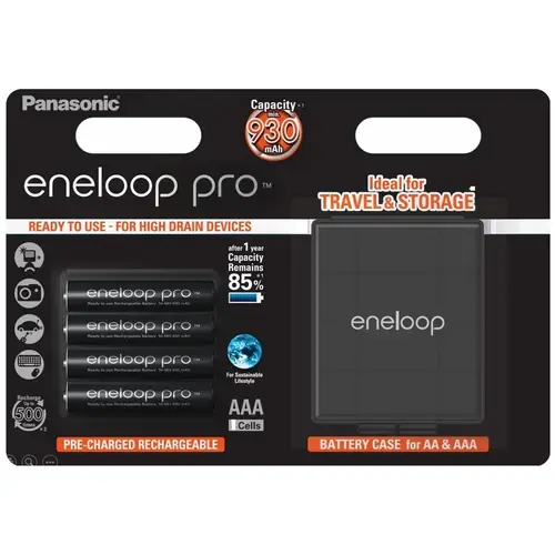 Set 4 Acumulatori Panasonic Eneloop Pro AAA, 930mAh