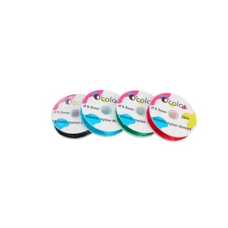 Set 4 bobine fir elastic colorat diam 0.5 mm pentru insirat margele