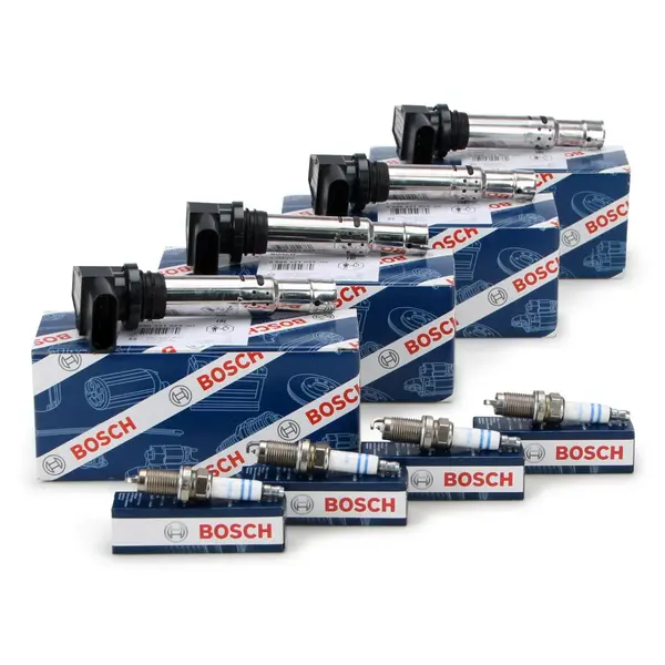 Set 4 Buc Bobina De Inductie Bosch + Set 4 Buc Bujie Bosch Skoda Fabia 2 2010-2014 4 X 0 986 221 023 + 4 X 0 242 240 665