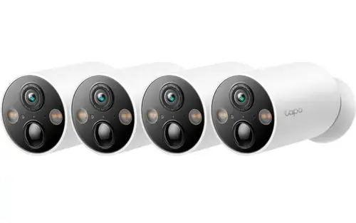 Set 4 camere de supraveghere wireless IP WiFi TP-Link Starlight TAPO C425, 4 MP, IR 15 m, microfon si difuzor, slot card, control prin aplicatie, 10000 mAh, detectie smart, baza magnetica