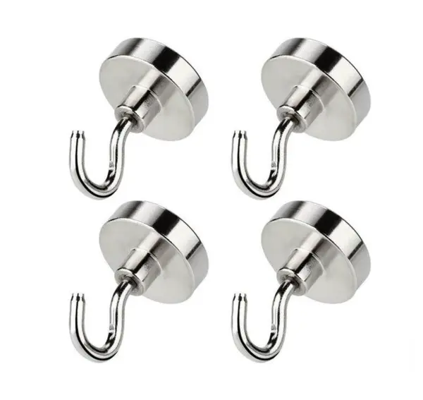 Set 4 carlige magnetice HORUSDY 35 mm 8 lbs suport metalic cu prindere puternica