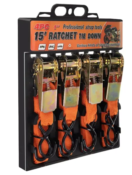 Set 4 chingi ancorare cu clichet 1" x 3 m max 100 kg
