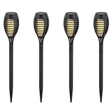 Set 4 corp iluminat gradina IP44 3 in 1 efect flacara incarcare solar V-TAC SKU-8689
