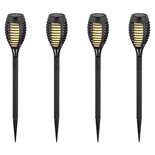 Set 4 corpuri iluminat grădină solare V-TAC cu efect flacără 3 în 1, IP44, SKU-8689