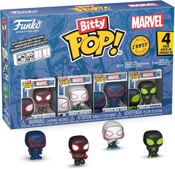 Set 4 figurine - Marvel - Miles Morales, Ghost-Spider, Spider-Man 2099, Spider-Man(Stealth Suit) | Funko