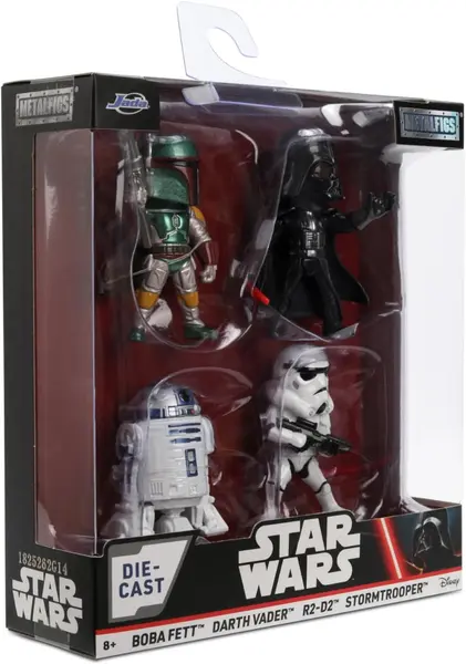 Set 4 figurine - Metalfigs - Star Wars: Boba Feet, Darth Vader, R2-D2, Stormtrooper | Jada Toys
