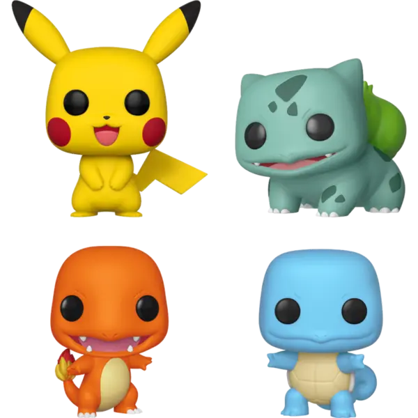 Set 4 figurine - Pop! Games - Pokemon: Pikachu, Bulbasaur, Charmander & Squirtle | Funko
