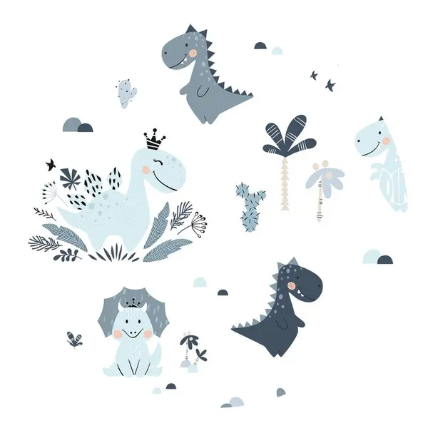 Set 4 in 1 cosulet pentru bebelusi MimiNu Baby Cocoon 75x55 cm Dino Granat