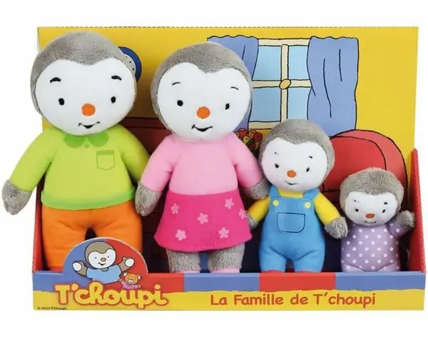 Set 4 jucarii de plus - Familia de pinguini T'choupi | Jemini