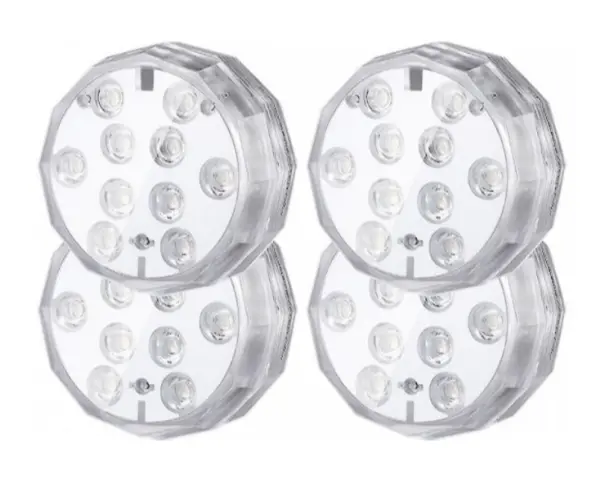 Set 4 lampi LED RGB cu telecomanda rezistente la apa BA