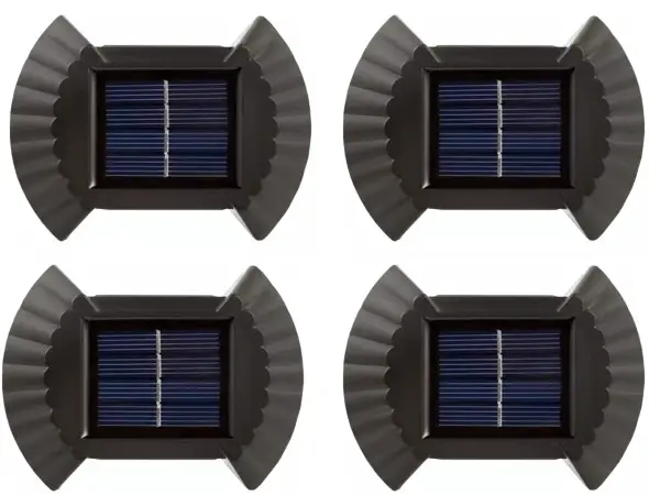 Set 4 Lampi solare cu lumina bidirectionala 2 led / lampa