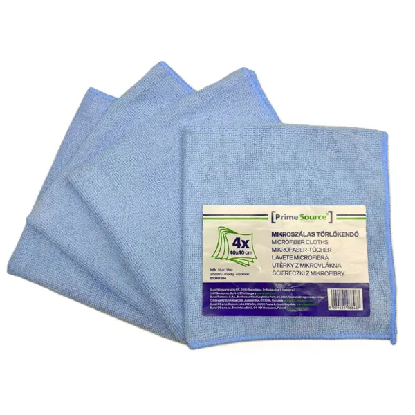Set 4 lavete de microfibra, 40x40 cm, Prime Source ALBASTRU