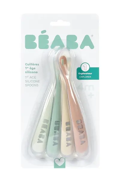 Set 4 lingurite silicon Beaba Natural +4 luni