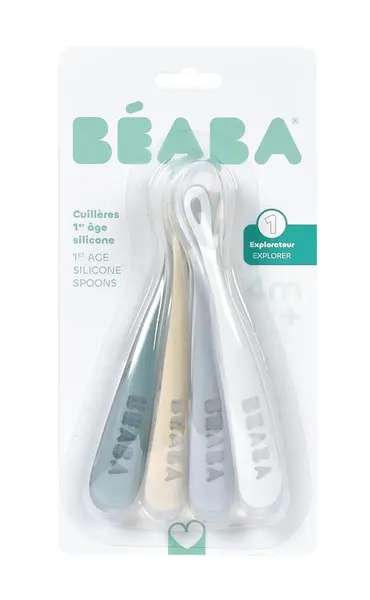 Set 4 lingurite silicon Beaba Pebble +4 luni