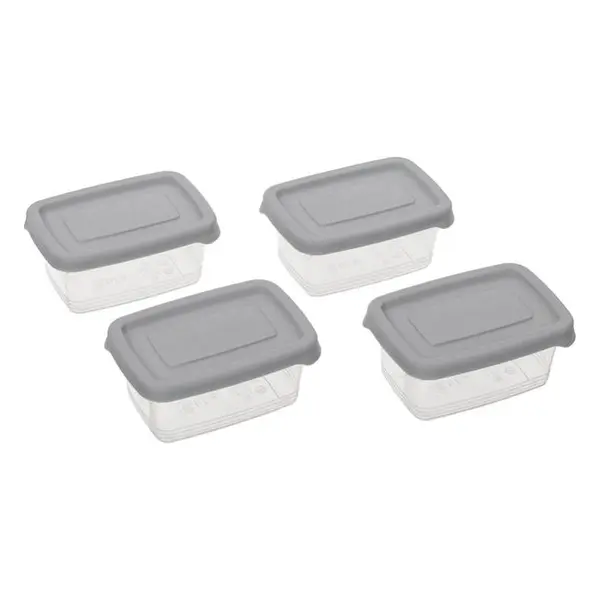 Set 4 mini caserole cu capac pentru alimente,125 ml,4 bucati set
