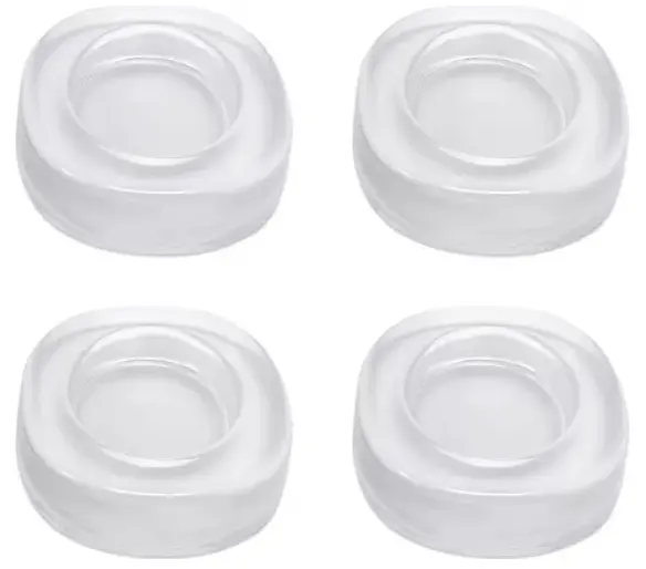 Set 4 picioruse TRANSPARENTE din silicon antivibratie pentru masina de spalat