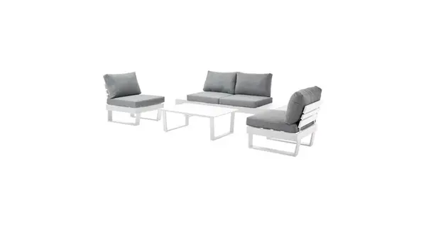 Set 4 piese ALORA lungime 235 latime 235 inaltime 65 alb cu gri