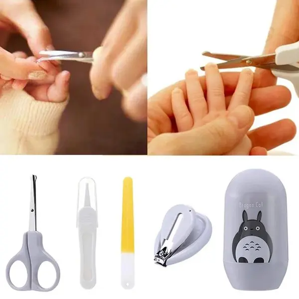 Set 4 piese pentru ingrijirea unghiilor bebelusului Leu Roz