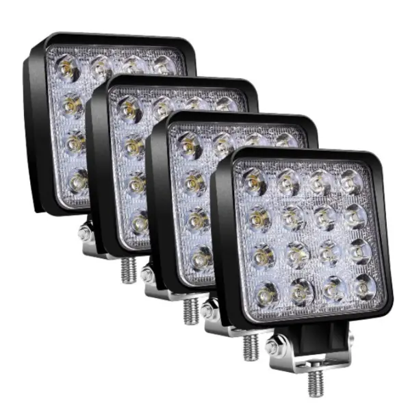 Set 4 Proiectoare LED Offroad 48W - 12V 24V, Protectie IP67, Lumina Puternica pentru Teren Dificil