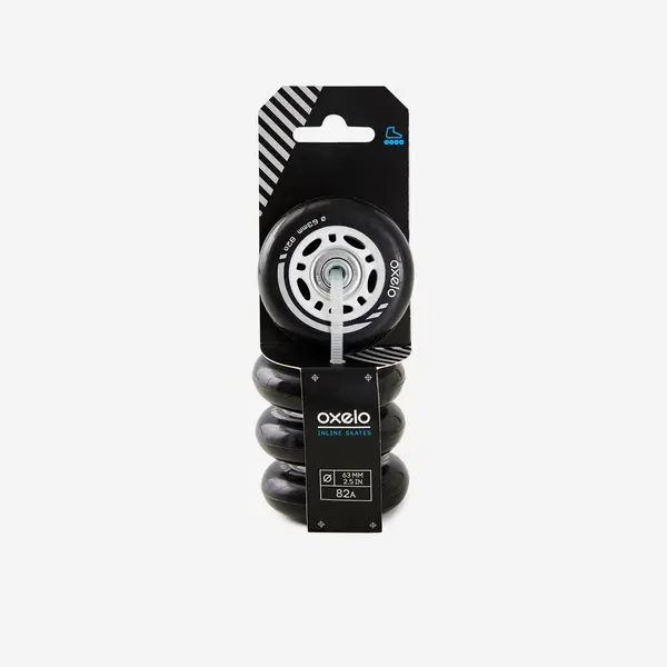 Set 4 Roţi cu rulmenți Play3 63 mm 82A Negru