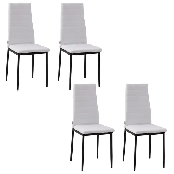 Set 4 scaune bucatarie HOMCOM, scaune moi, scaune pentru bucatarie, sarcina 120kg,41 x 50 x 97cm | Aosom Romania