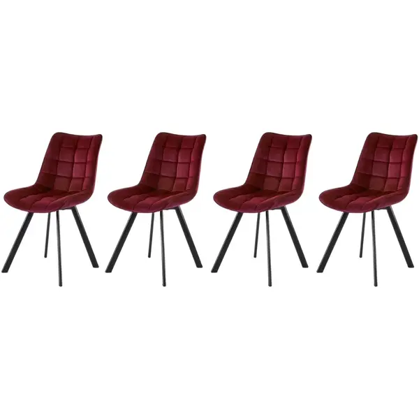 Set 4 scaune K332 velvet bordo
