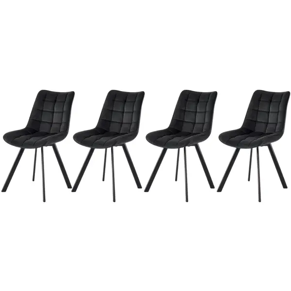 Set 4 scaune K332 velvet negru