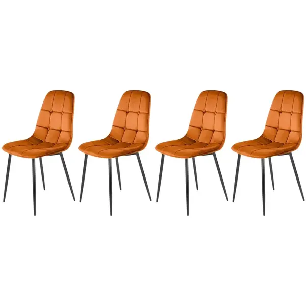 Set 4 scaune K417 velvet cinnamon