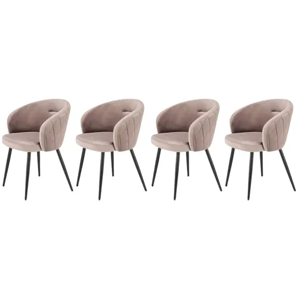 Set 4 scaune K430 velvet bej