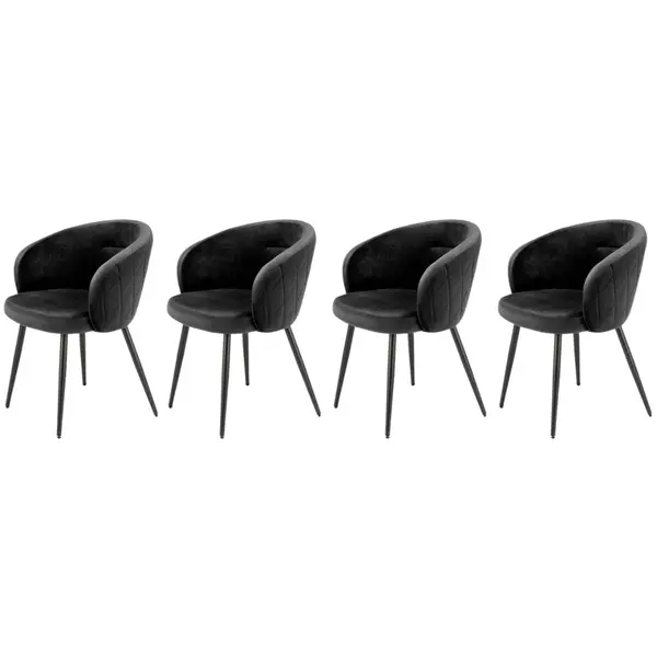 Set 4 scaune K430 velvet negru
