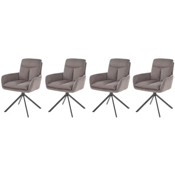 Set 4 scaune rotative K536 stofa gri