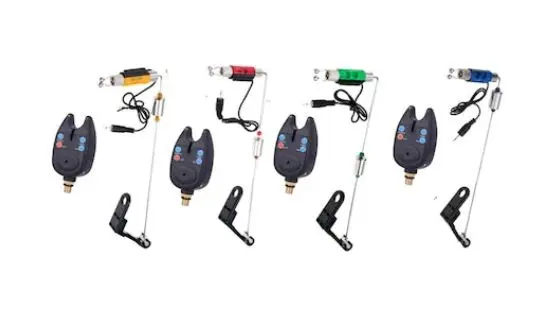 Set 4 Senzori pescuit,,Avertizori pescuit 4 Swingeri Luminosi , conectare la mufa jack