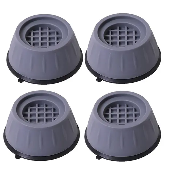 Set 4 suporturi anti-soc pentru masina de spalat DEPOX, plastic dur, gri inchis
