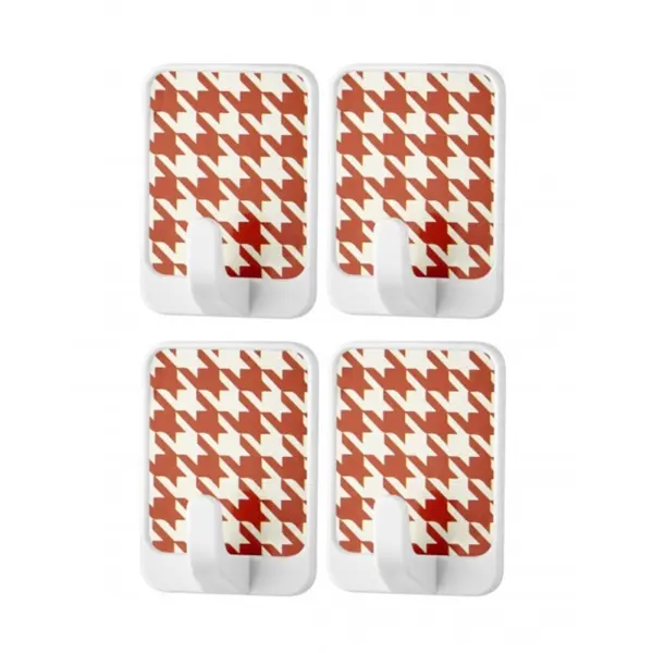 Set 4 x Agatatoare Autoadezive Patrate Qlux, din Plastic