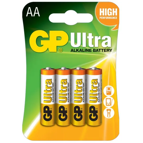 Set 4 x Baterii Alcaline Ultra GP R6 AA