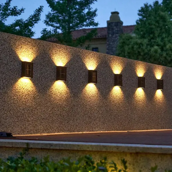 Set 4 x lampa solara 4 LED lumina bidirectionala