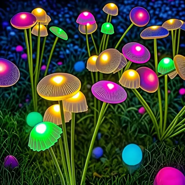 Set 4 x lampa solara 6 LED Jellyfish, Multicolor