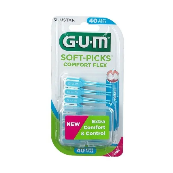 Set 40x Periute Interdentare, GUM, Soft-Picks Comfort Flex, Small, pentru Curatare in Profunzime, Peri Moi