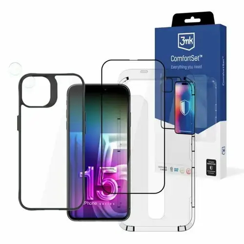 Set 4in1-Husa Armor Case+ Folie Tempered Glass 9H Folie camera Lens Protection Rama profesionala aplicat folie pentru iPhone 15 Plus