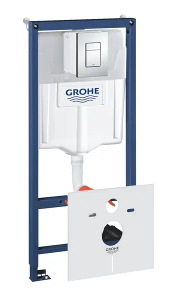 Set 4in1 rezervor WC Grohe Rapid SL, incastrat, placuta crom, antifonare, set fixare, otel, 38775001