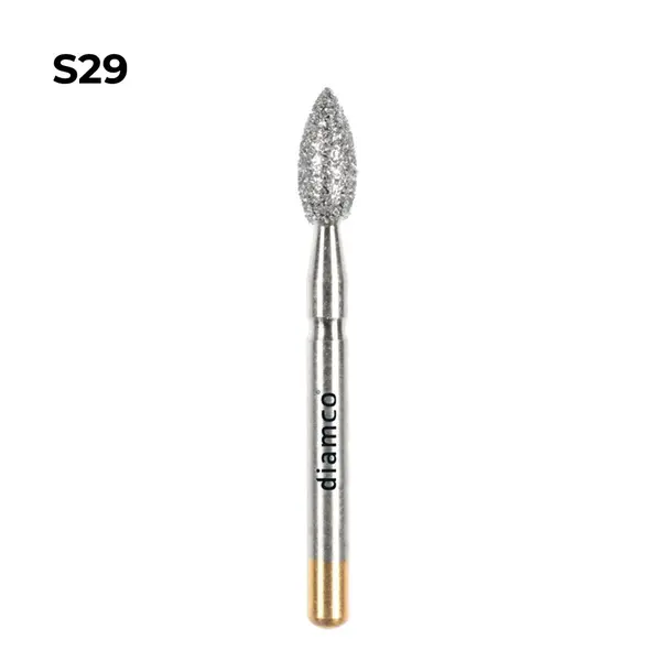 Set 5+1 Freze diamantate cu cap forma flacara aliaj rodium-platina - S29
