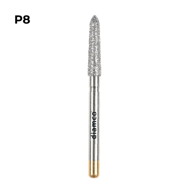 Set 5+1 Freze diamantate cu sanfren subgingival, aliaj rodium-platina - P8
