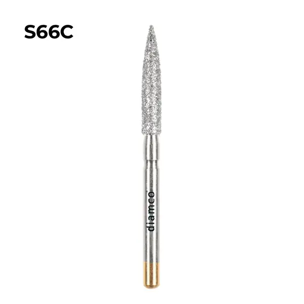 Set 5+1 Freze diamantate cu varf tip flacara lunga aliaj rodium-platina - S55