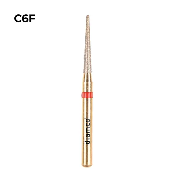 Set 5+1 Freze diamantate fine pentru finisare, aliaj rodium-platina - C6F