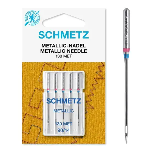 Set 5 ace de brodat, ata metalica, finete 90, Schmetz 130/705 H-MET VDS