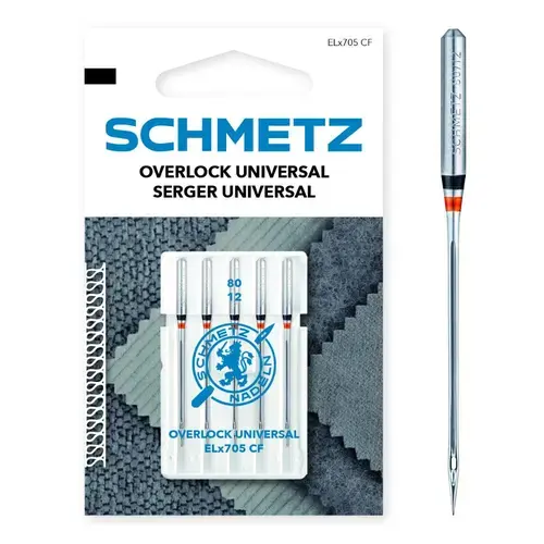 Set 5 ace de surfilat, finete 80, Schmetz ELX705 CF VCS