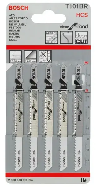 Set 5 bucati Panza fierastrau vertical Bosch T 101 BR pentru lemn