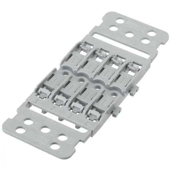 Set 5 bucati suporti pentru 4 cleme prelungire cabluri Wago cu prindere pe sina Wago 221-2504